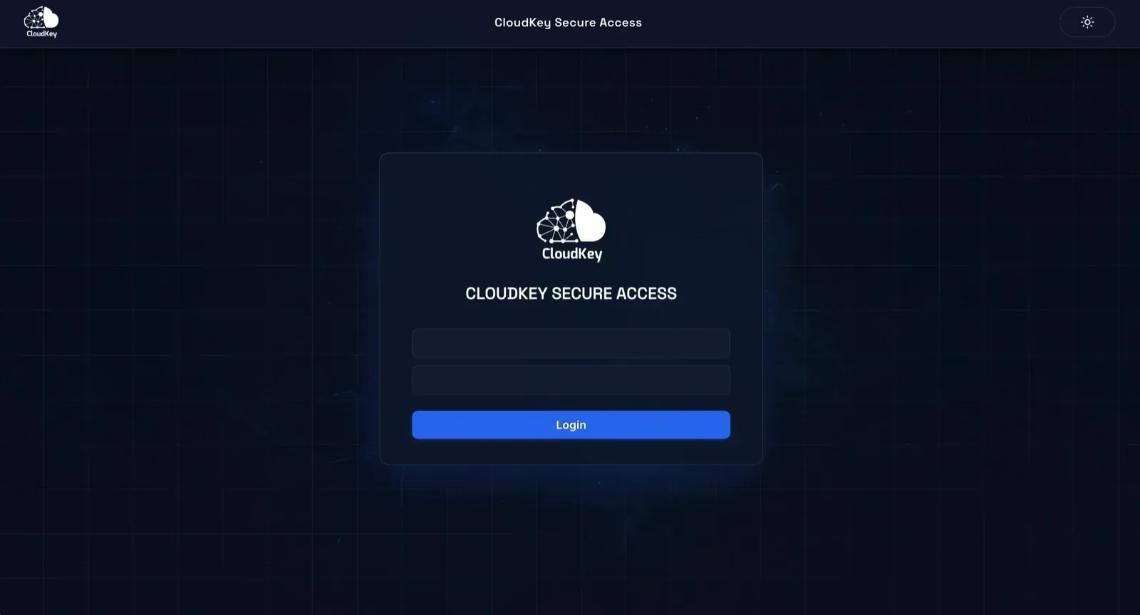 CloudKey privileged access portal sign-in screen