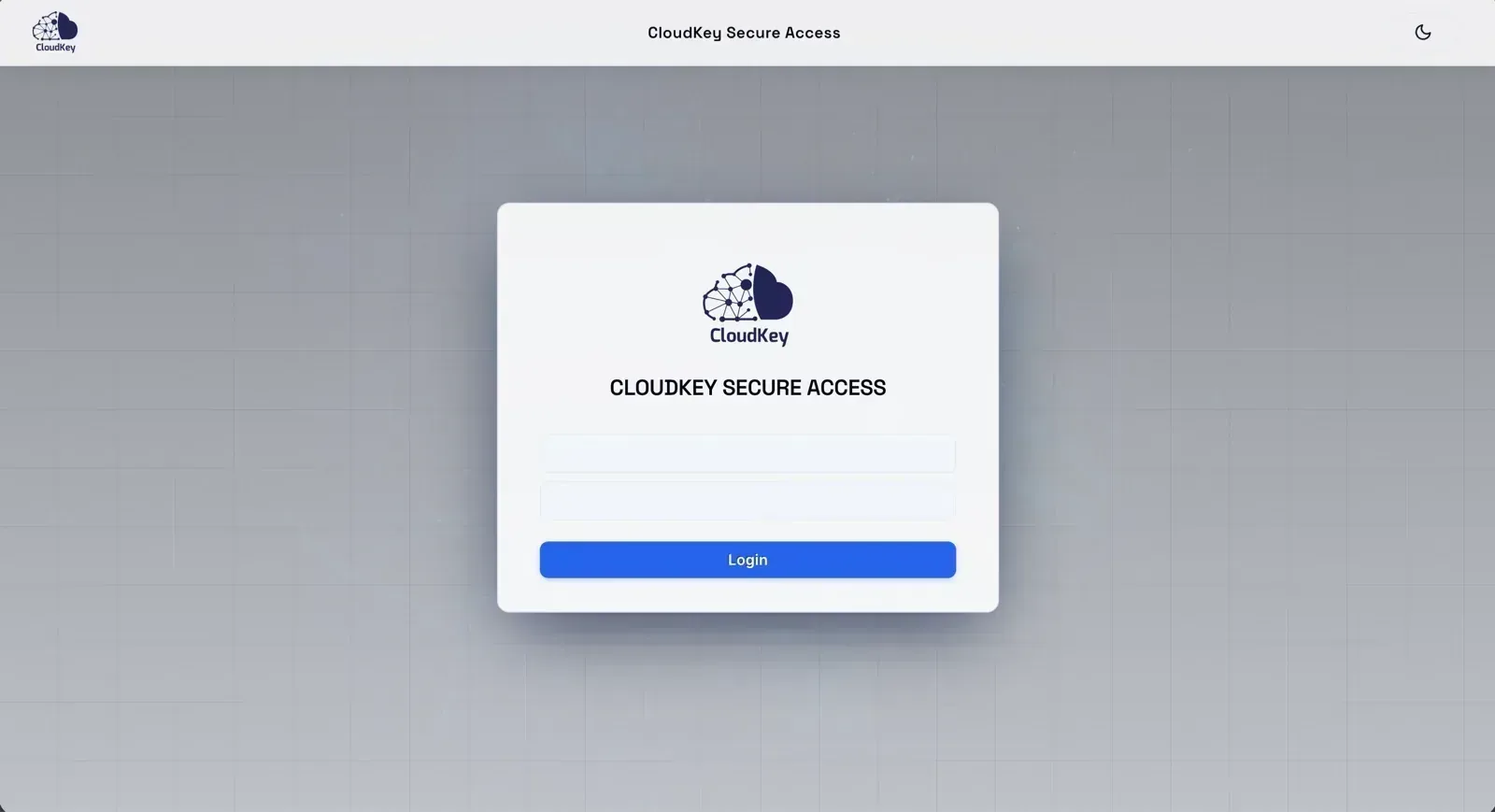 CloudKey privileged access management console sign-in screen, light theme